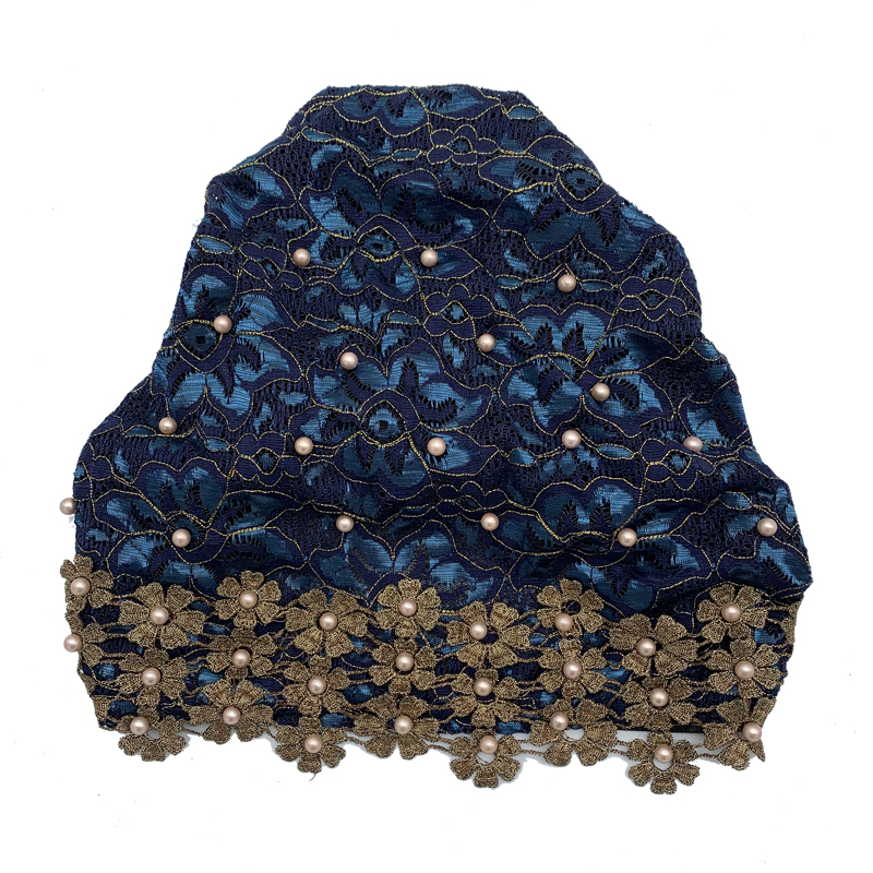 Turban à perles pour femmes, broderie, mode, couvre-chef musulman, Bonnets, chapeau de chimiothérapie