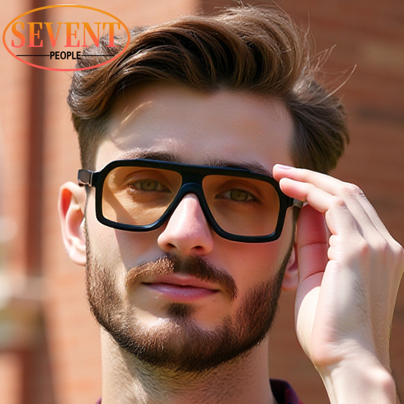 Lunettes de soleil carrées surdimensionnées classiques pour hommes 2026 – Monture métallique tendance de luxe, grandes lunettes de protection élégantes pour femmes