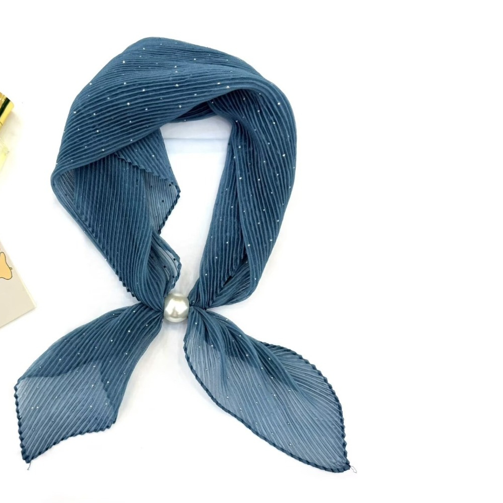 1 écharpe décorative polyvalente de couleur unie, plissée et tendance, écharpe douce personnalisée, idéale pour les voyages, avec une élégante écharpe en soie