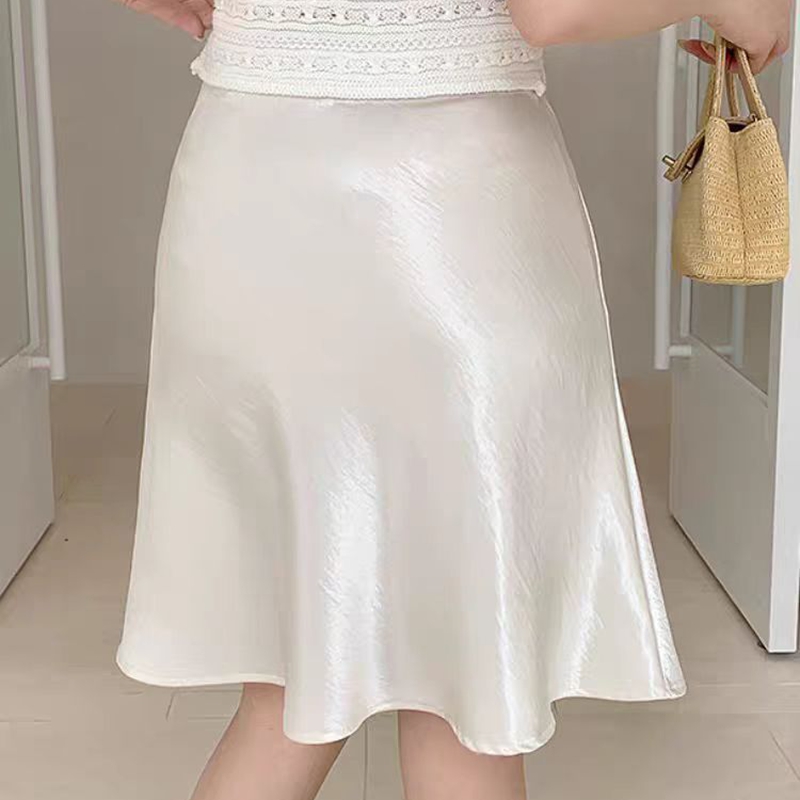 Jupe mini trapèze en satin pour femme, taille haute, décontractée, moulante, style Y2K, coupe ajustée, streetwear, noire, Harajuku, été