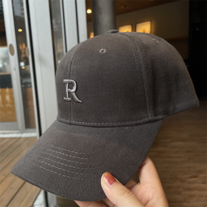 Casquette de baseball avec broderie alphabet pour hommes et femmes, haut, haut, dur, mode, visière, simple, tout, assressenti, visage, petit chapeau