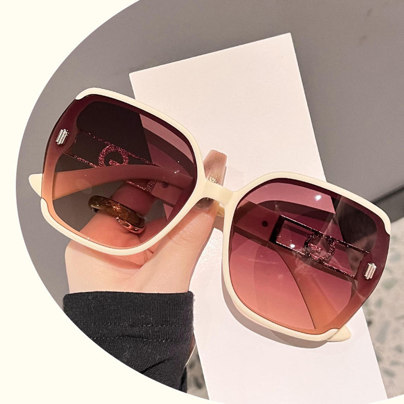 Lunettes à monture surdimensionnée pour femmes, verres dégradés, Style Simple, lentille teinte moderne ombrée, Style de fête décontracté, cadeau de vacances