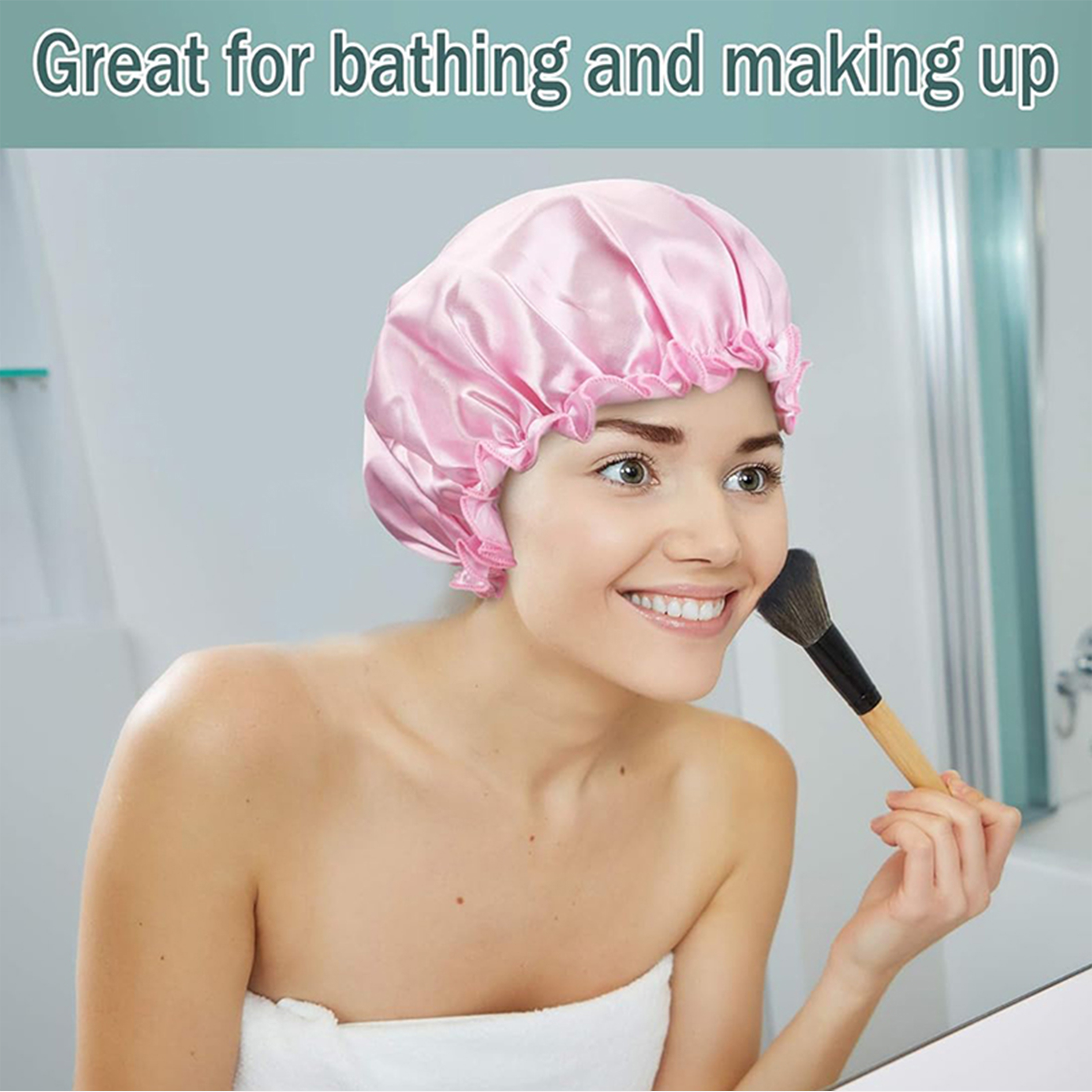 Lot de 3 bonnets de nuit en satin pour femme, élastiques, imperméables, pour la douche et le soin des cheveux