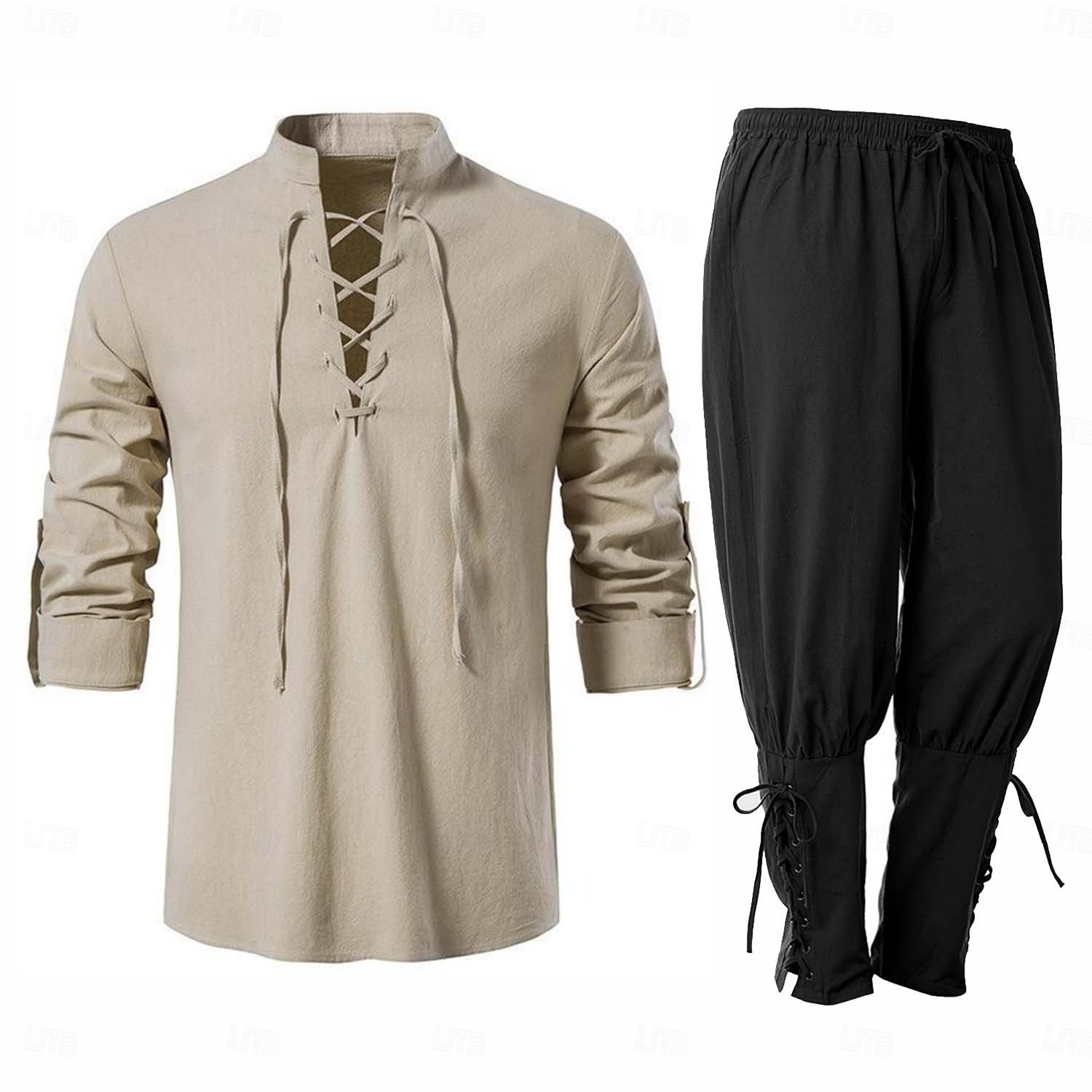 Ensemble de costumes médiévaux et de la Renaissance, cape, tenue de viking, costume de ranger, déguisement pour homme, viking, Halloween, carnaval, performance, LARP