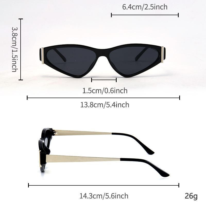 Lunettes à la mode pour femmes, 1 pièce, Triangle inversé, rétro, tendance, décontractées, polyvalentes, adaptées aux défilés quotidiens en plein air