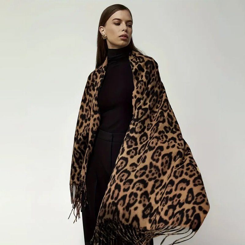 Écharpe Imprimée pour Femmes Musulmanes, Motif Léopard, décennie age de Documents, Tessles, Long Pashmina, Silencieux Optique, Foulard Tippet, Nouveau