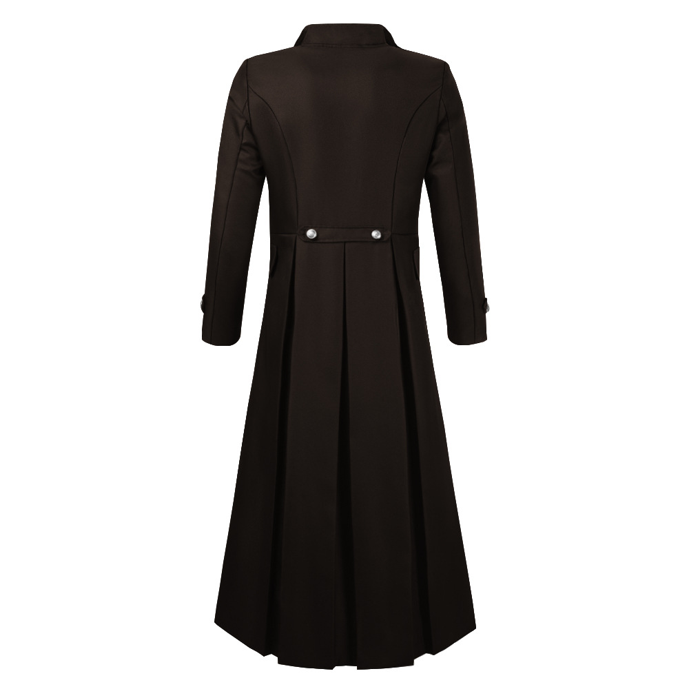 Manteau Trench-Coat Gothique Rétro Steampunk Médiéval Uniforme Victorien Mi-long pour Homme