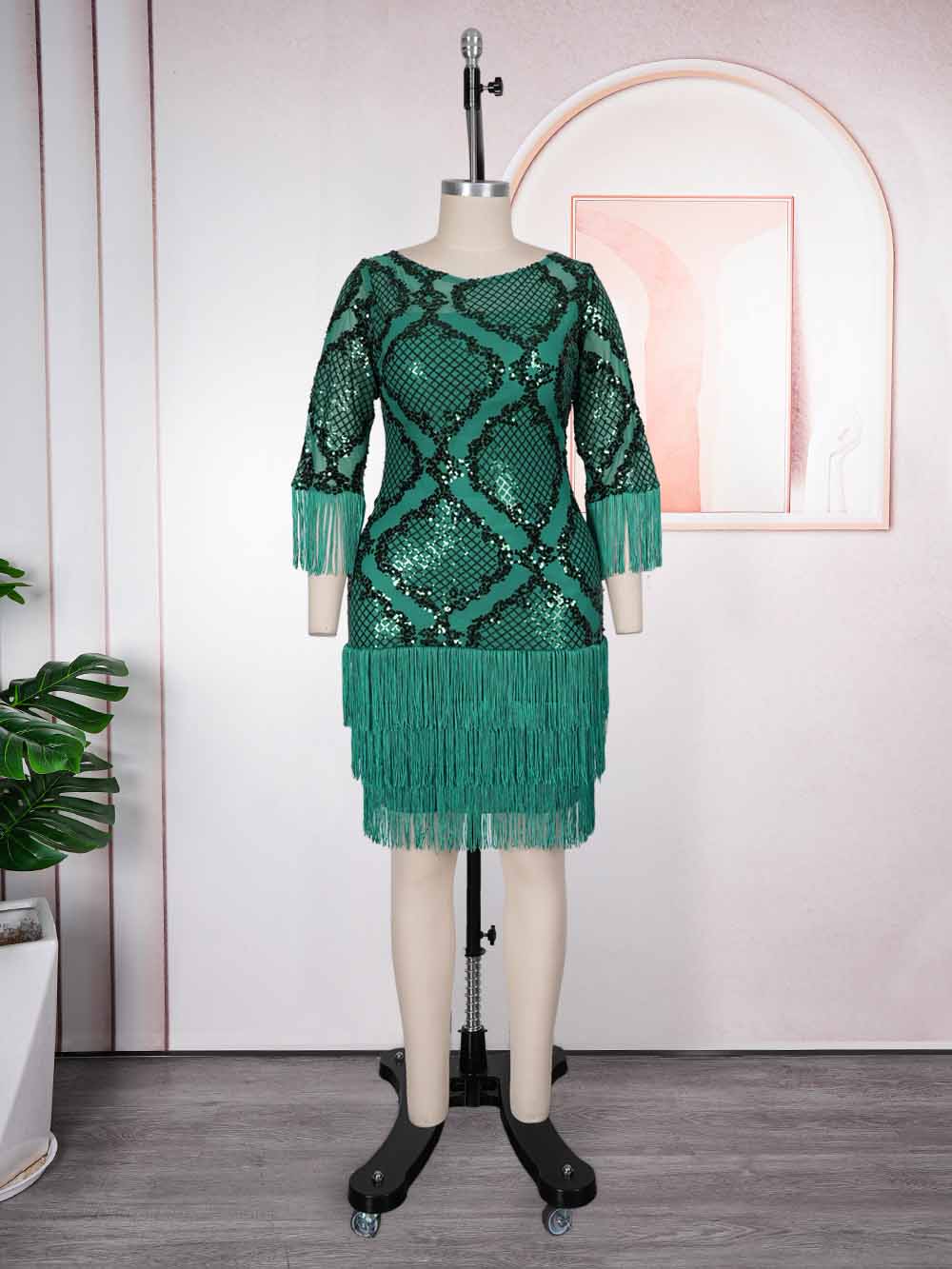 Robes de soirée africaines grande taille pour femmes, robe moulante Dashiki à sequins et franges, élégante robe de mariée musulmane turque pour soirée