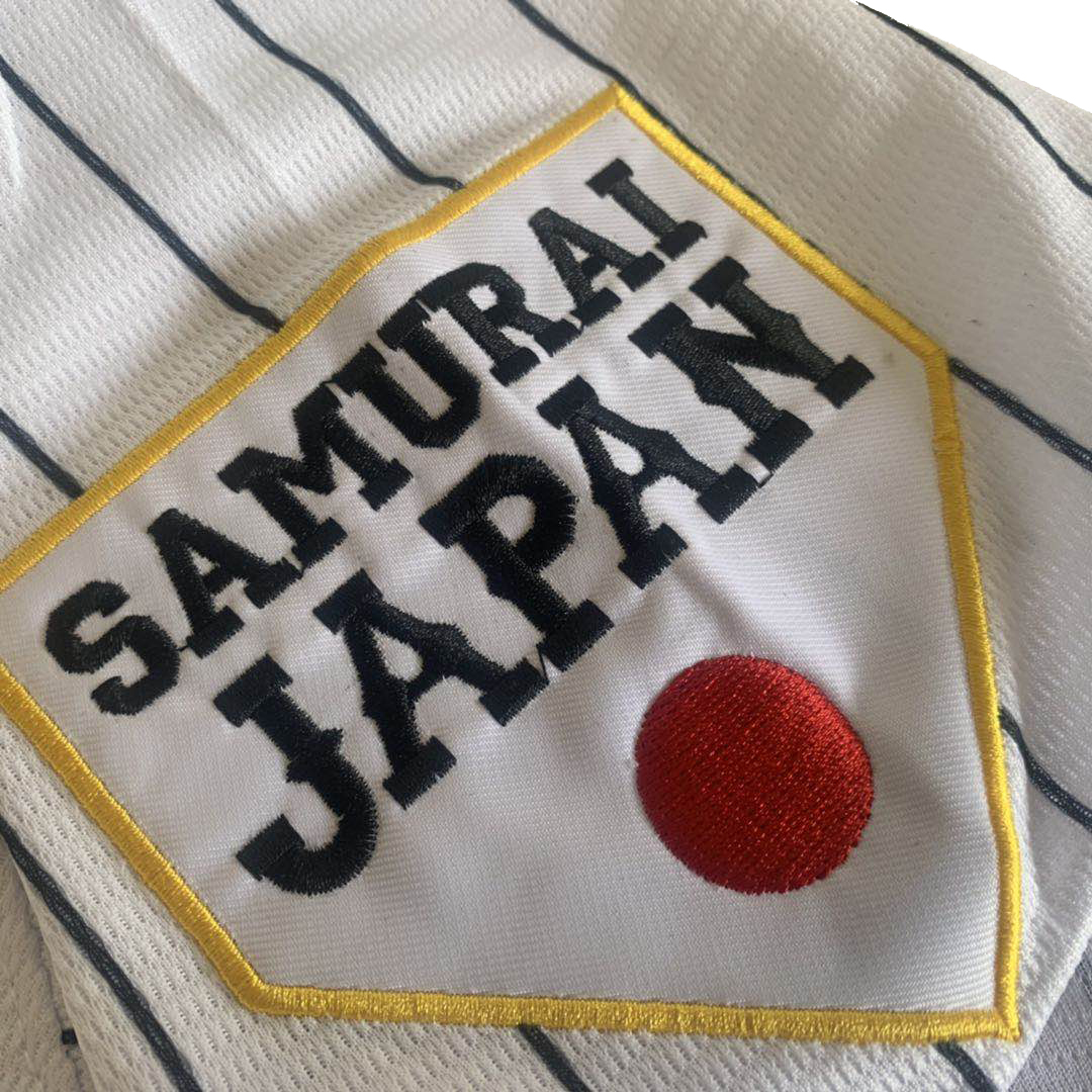 Maillot de baseball Japon 16 OHTANI Broderie cousue pas cher Haute qualité Vêtements de sport d'extérieur BLANC Rayures noires SAMOURAÏ