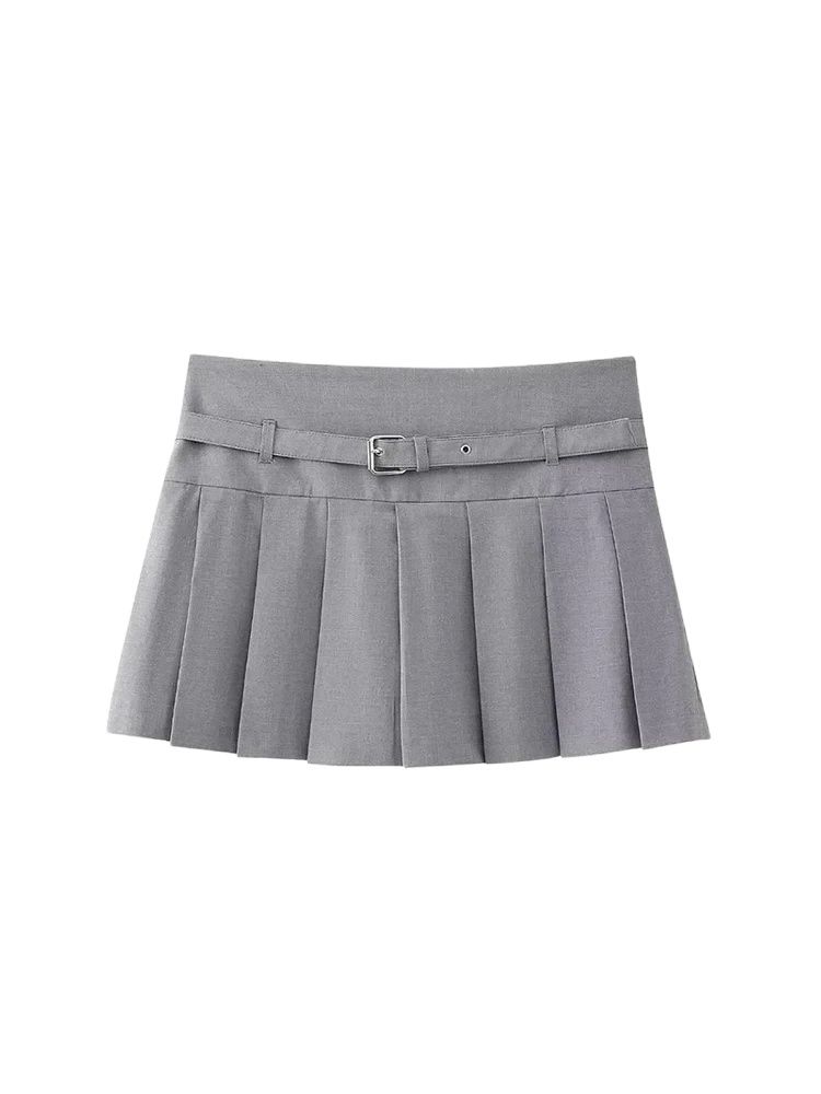 Jupes courtes plissées pour femmes, avec ceinture, fermeture éclair latérale, taille moyenne, jupe-short féminine, mode