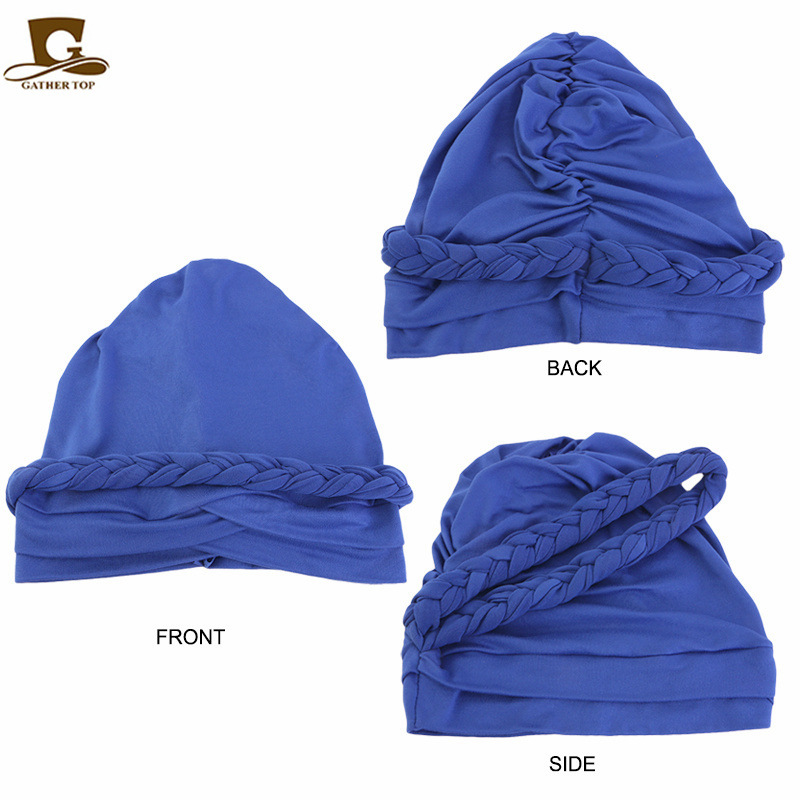 Nouveau turban tressé fait main pour femme, hijab musulman, foulard africain, bonnet islamique arabe, bonnet pour perte de cheveux, bonnets et bonnets anti-chute de cheveux