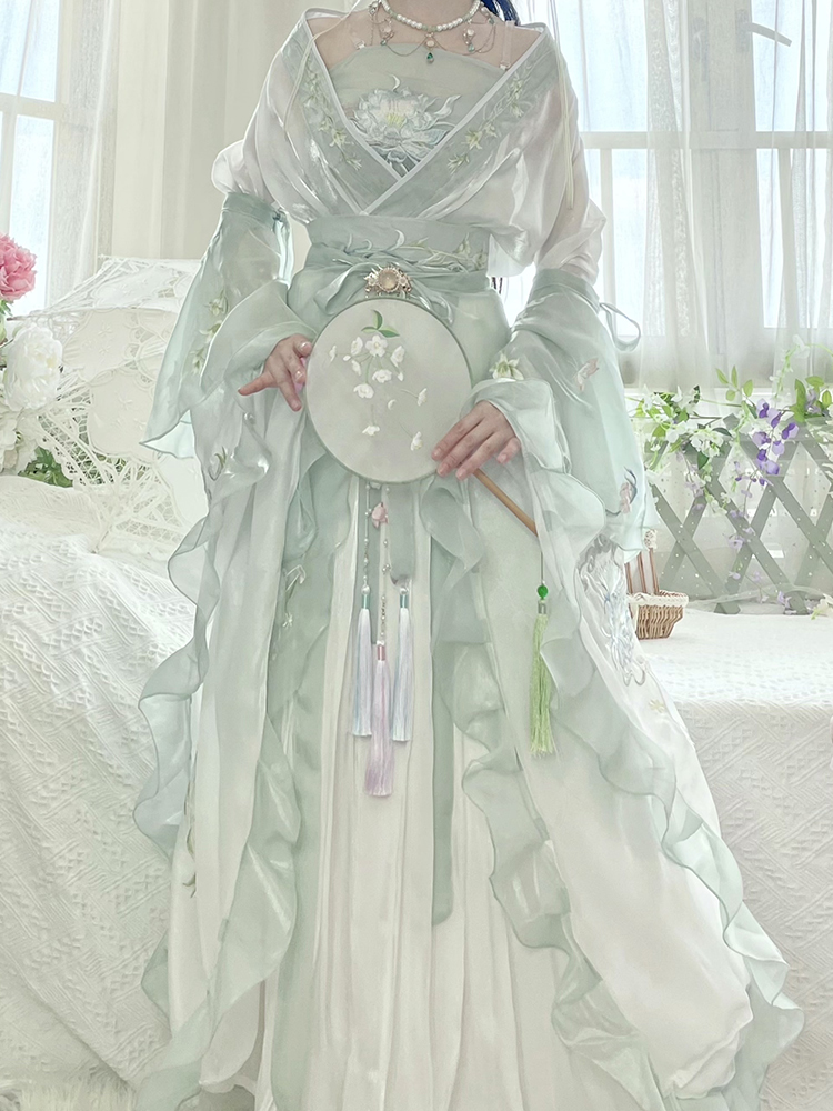 Robe Hanfu chinoise pour femmes, ensembles Hanfu brodés traditionnels anciens, Costume de Cosplay féerique de carnaval, robe de danse Hanfu verte