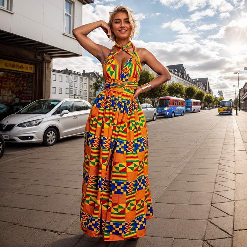Robe Africaine Longue et Sexy pour Femme, Tenue de Soirée Vintage et Décontractée à Imprimé National, Nouvelle Mode, 2021