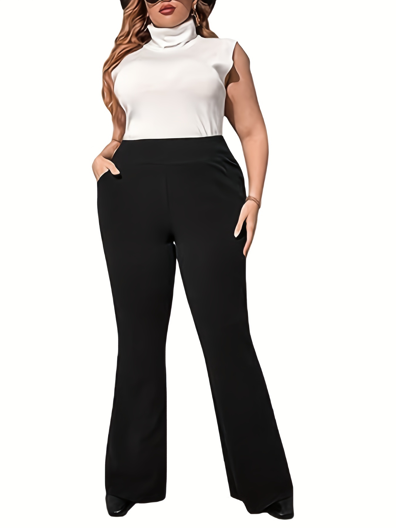 Mode d'été nouvelle mode formelle d'affaires grande taille pour femmes avec pantalon à jambes larges de couleur unie pantalon neuf-quarts