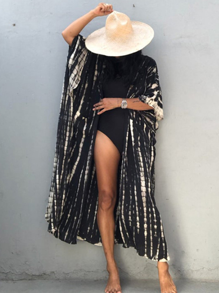 Kimono de plage à rayures pour femmes, vêtements de plage, à capuche, nouvelle collection 2022