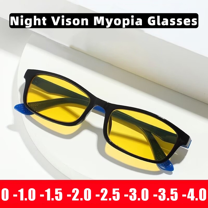 Lunettes de myopie de Vision nocturne haute définition, Anti-éblouissement et Anti-lumière brillante, nuances de conduite classiques, dioptrie 0 à-4.0