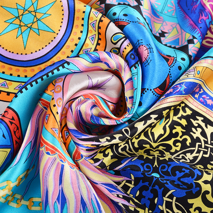 BYSIFA-Écharpe de Marque de Luxe pour Femme, Châle de Printemps, Automne et Hiver, 88x88cm, 100%