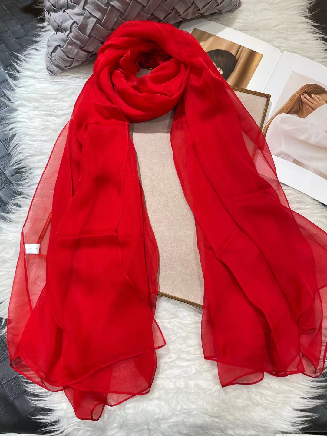 [BYSIFA] longue conception grande écharpe Cape mode soie naturelle longues écharpes imprimé printemps automne thermique violet soie écharpe châle