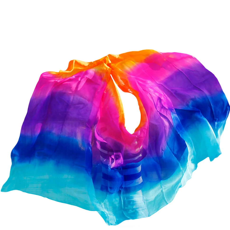 100% soie Performance danse couleur unie Texture claire voile châles femmes écharpe Costumes accessoires danse du ventre voiles 250 cm x 110 cm