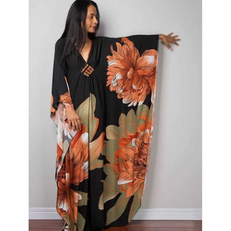 Robe de plage artisanale ample pour les vacances, protection solaire, maillot de bain en polyester pour femme, idéal pour les sports nautiques