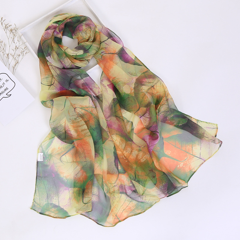 Foulard en mousseline de soie georgette pour femme, écharpe bandana, long châle d'été, élégant, fin et respirant