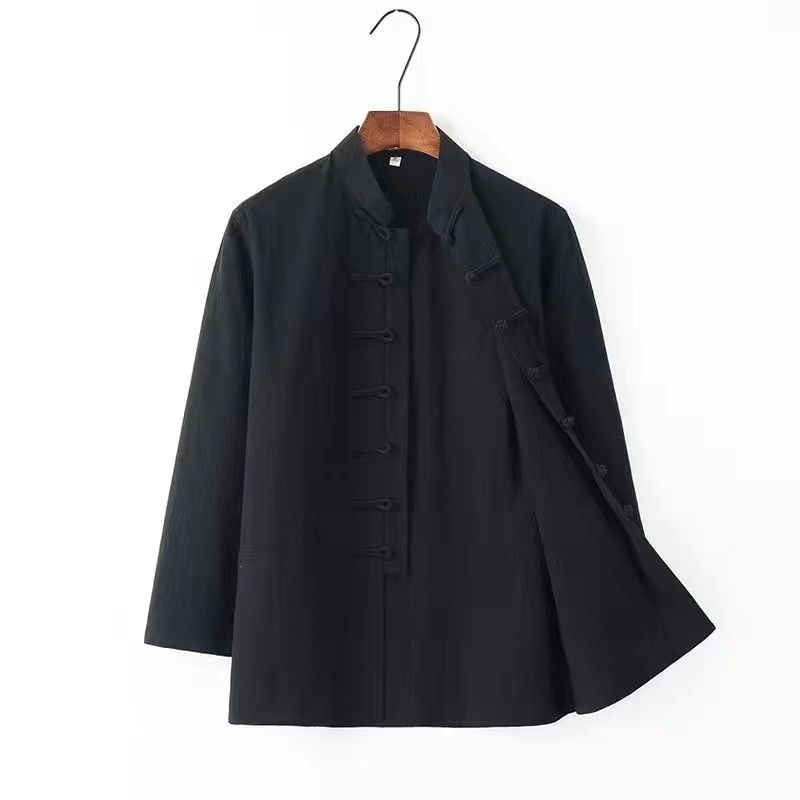 Nouvelle Collection Printemps-Automne : Veste Tang en Lin pour Homme, Manches Longues, Robe Longue Style Rétro Chinois, Vêtement Décontracté pour Homme