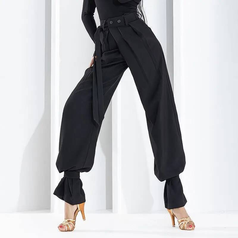 Robe de danse latine pour adultes, pratique professionnelle, pantalon Standard National moderne, taille à boutons, Costume pour adultes, vêtements de Tango Rumba