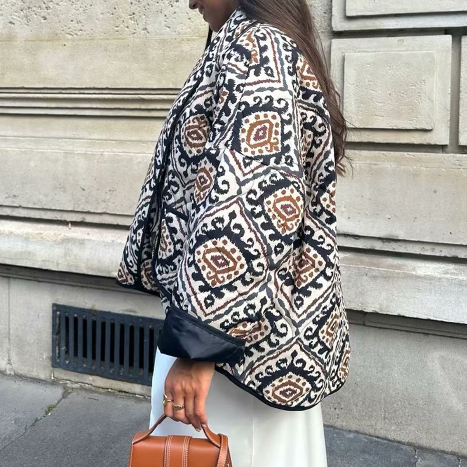 Veste en coton matelassé à fleurs pour femmes, Parkas courts légers d'hiver rétro français, ouvert sur le devant, manteau rembourré en coton chaud pour femmes