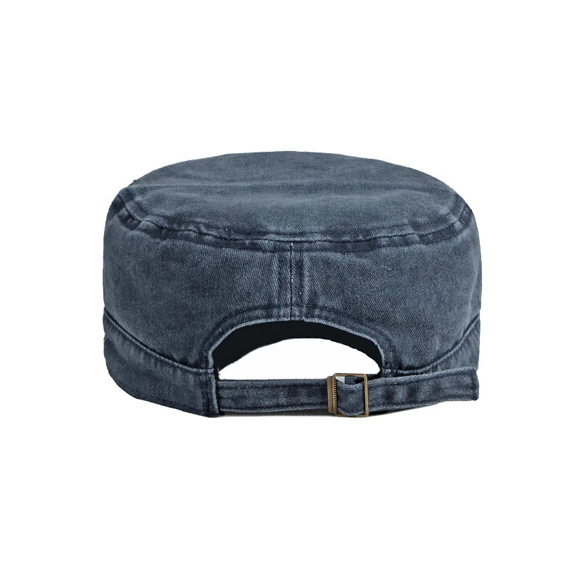 Chapeau Militaire Printemps-Été à Bord Court pour Hommes et Femmes, Casquette Plate Rétro en Coton Lavé pour Grande Taille, Protection Solaire, Chapeau de Pêche