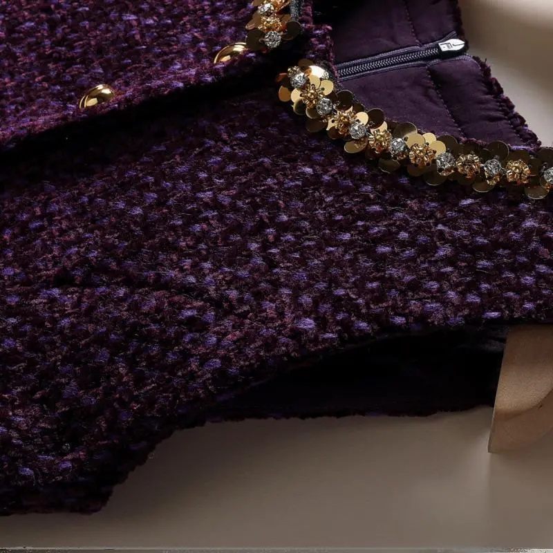 Robes pour femmes petit gilet en Tweed parfumé jupe perlée paillettes Tweed un mot robe ample 2025 printemps et automne nouvelle robe pour femmes