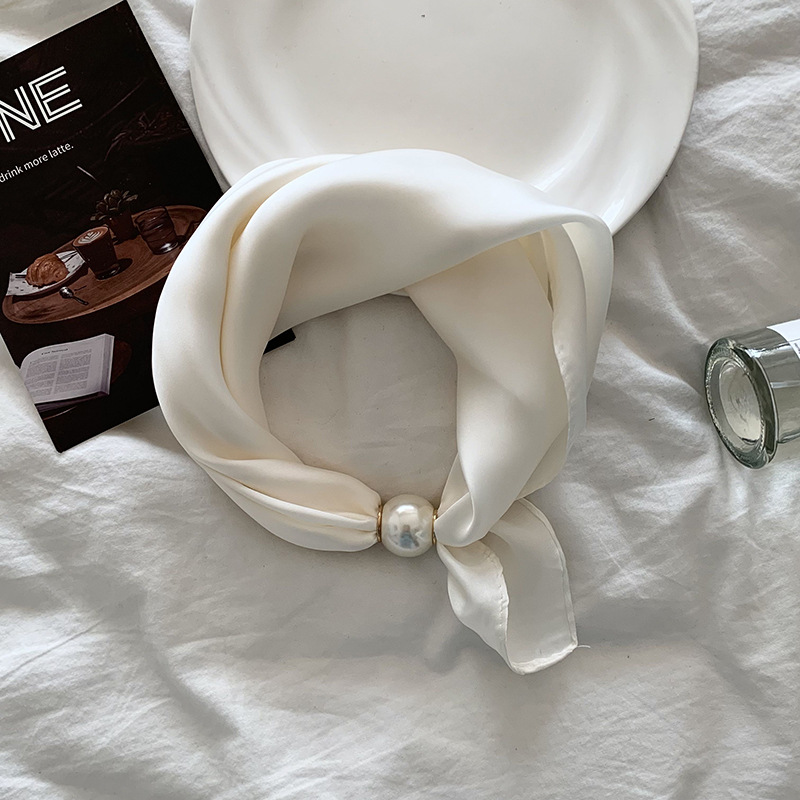 Foulards à boucle magnétique en perles pour femmes, Chic, imprimé léopard, court et soyeux, ras du cou élégant, colliers, cadeau pour dames