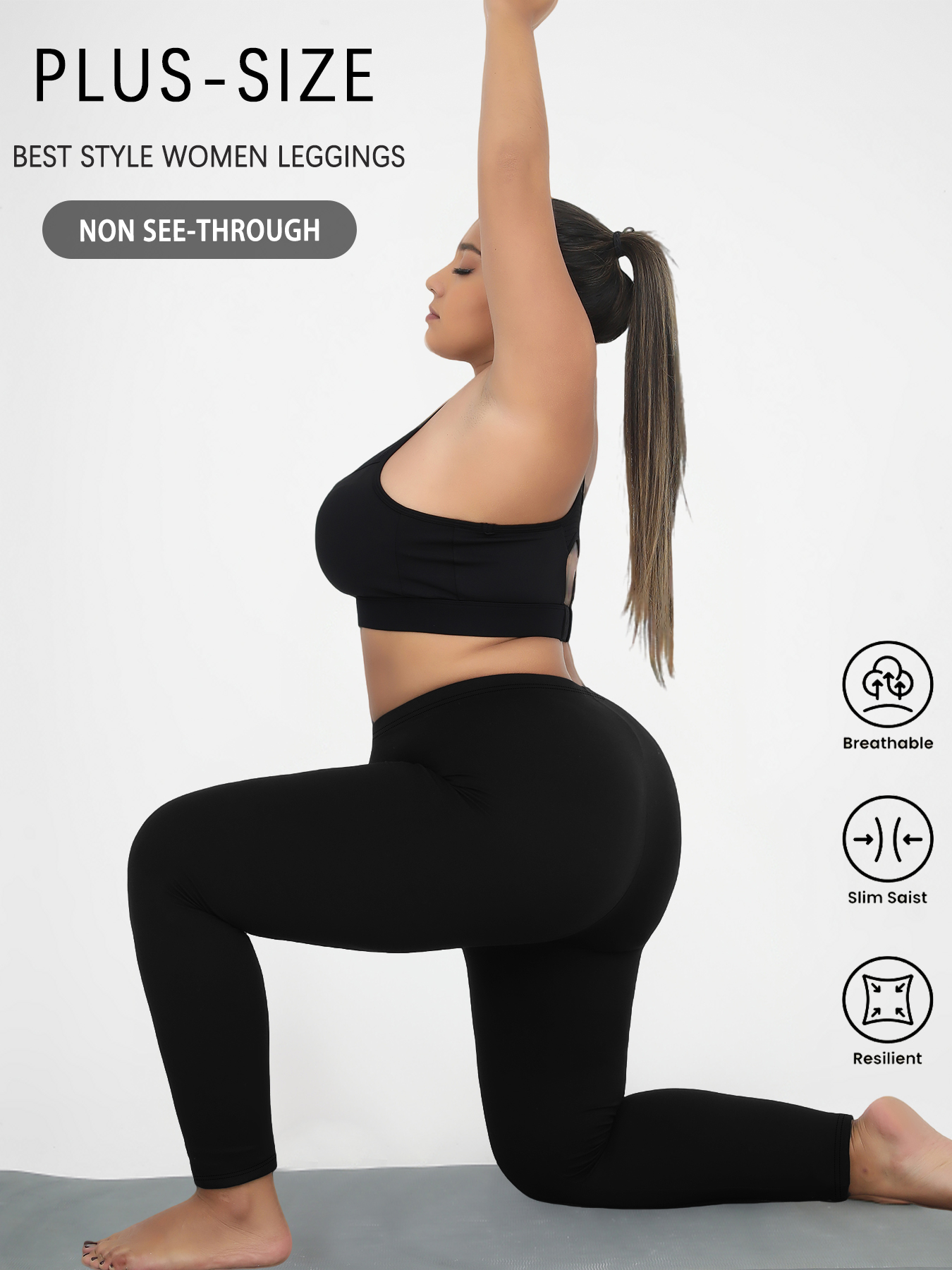 Leggings de sport super doux pour femmes grandes tailles, non transparents, pour entraînement, course à pied, yoga, athlétisme