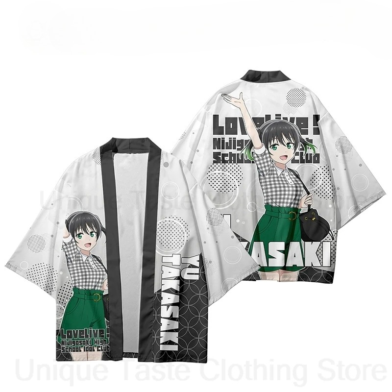 Kimono japonais d'été Anime Yukata Harajuku pour femmes et hommes, chemise Kimono à manches courtes