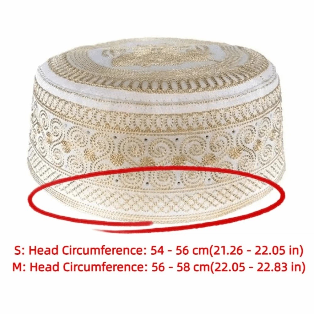Chapeau musulman traditionnel religieux, style ethnique rond, casquette islamique plate respirante, broderie fine, chapeau juif pour la prière