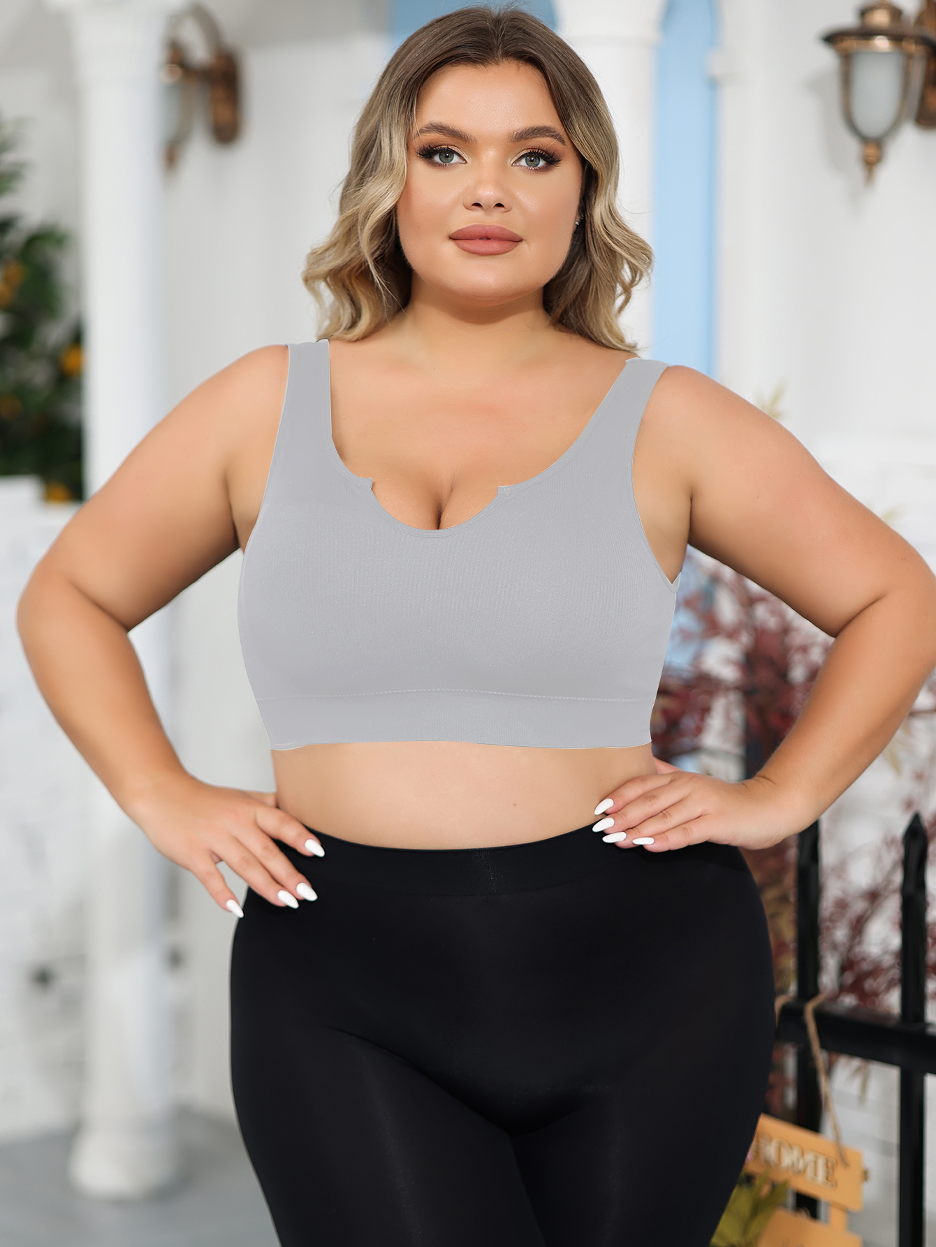 Le soutien-gorge sous-vêtements grande taille pour femmes est confortable, sans armatures, rassemblé pour fermer les seins latéraux et prévenir l'affaissement