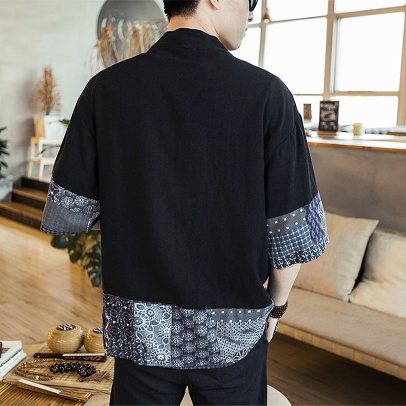 Japonais hommes Cardigan Kimono traditionnel japonais samouraï vêtements Streetwear Yukata homme chemise Haori hommes Kimono chemise 4XL 5XL