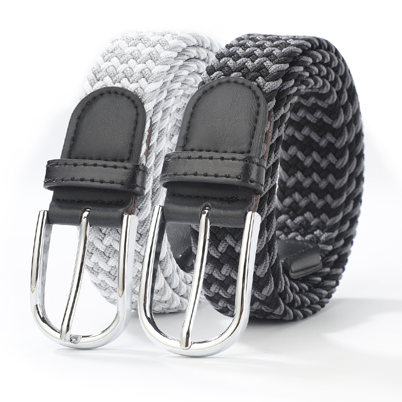 Ceinture en toile ceinture pour hommes élastique tissé ceinture élastique femmes décontracté décontracté version coréenne des étudiants boucle ardillon simple fa