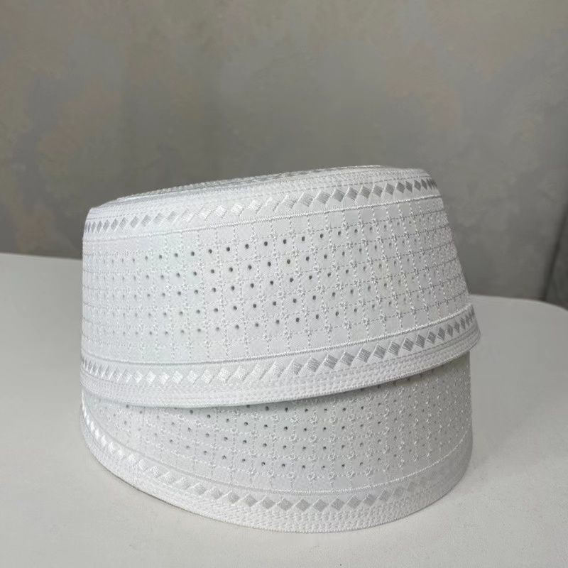 Chapeaux musulmans pour hommes, chapeau de prière, Kufi, Kippa islamique, Hijab, Turban saoudien, Turban juif, broderie, fête