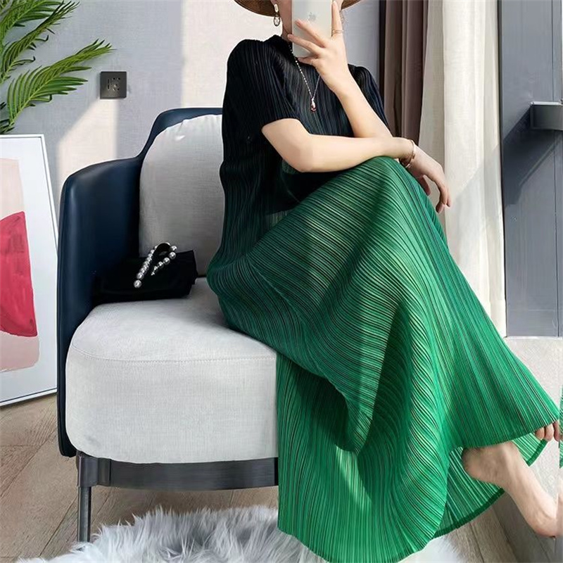 Robe longue plissée dégradée pour femmes, robes de soirée élégantes, couture, robe drapée, fond, femme, mode adt