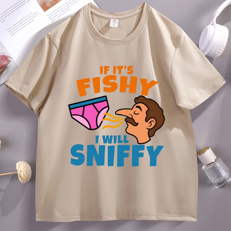 T-shirt décontracté pour homme avec motif humoristique et drôle, col rond, en coton imprimé, manches courtes