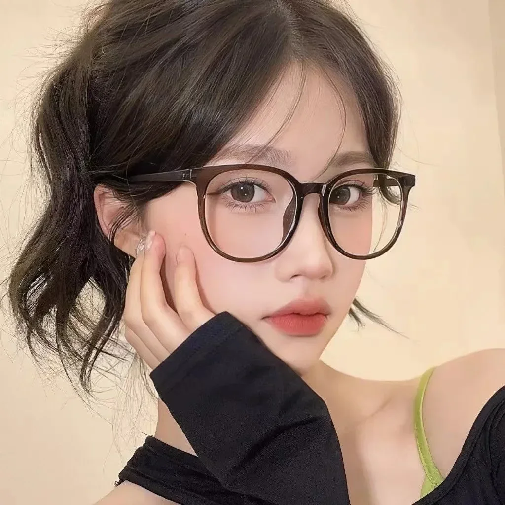 Lunettes de myopie surdimensionnées ultra légères de luxe pour dames, monture ronde transparente, lunettes de vue de près 0-1.0-1.5-2.0-2.5-3.0-3.5-4.0