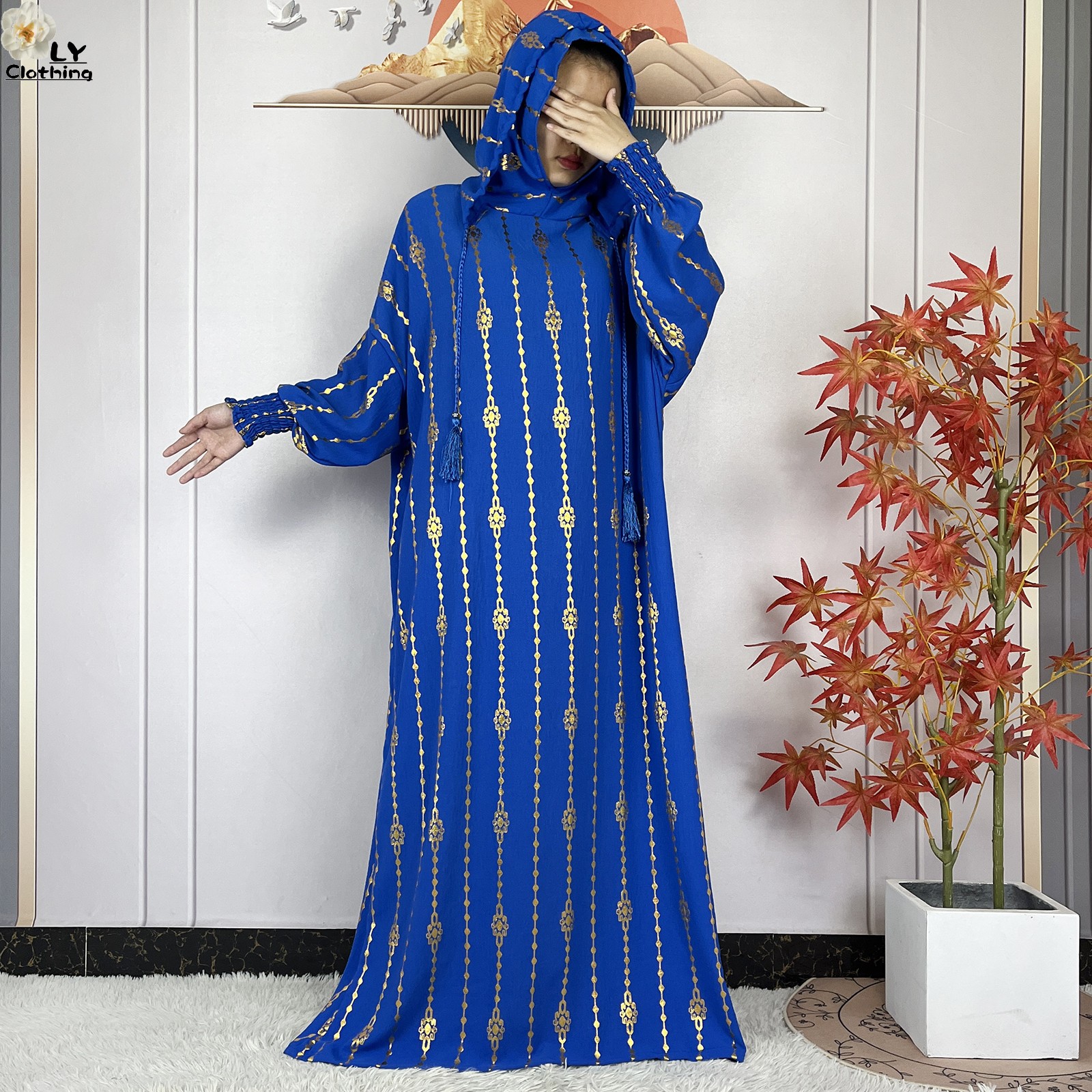 Nouveau manches longues deux chapeaux Abaya lâche musulman Ramadan pour les femmes vêtements de prière dubaï turquie Islam robe caftan africain femmes robe
