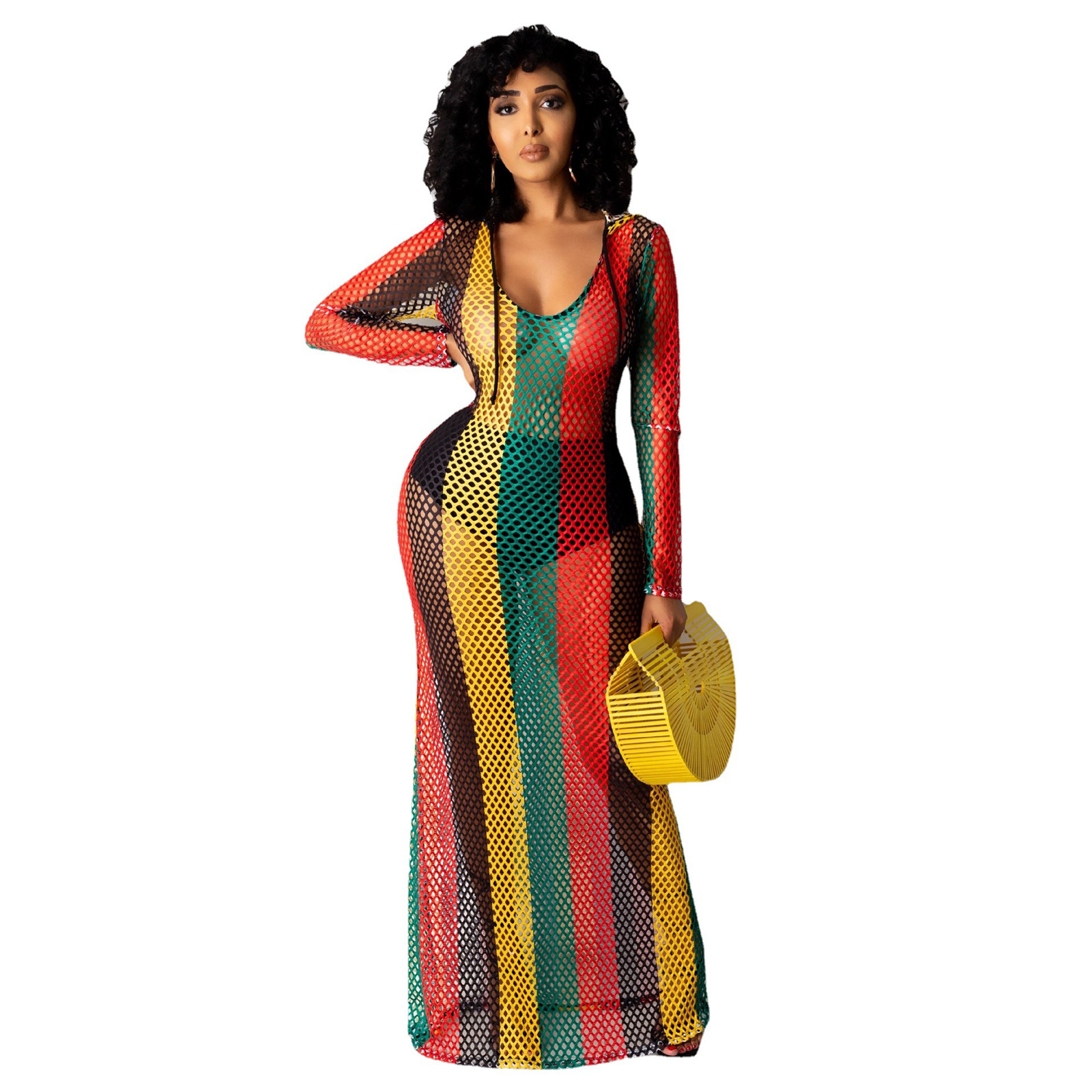 Robe de plage longue au crochet, cover-up pour les maillots de bain, Saida De Praia Longa, pour les femmes, tunique de plage