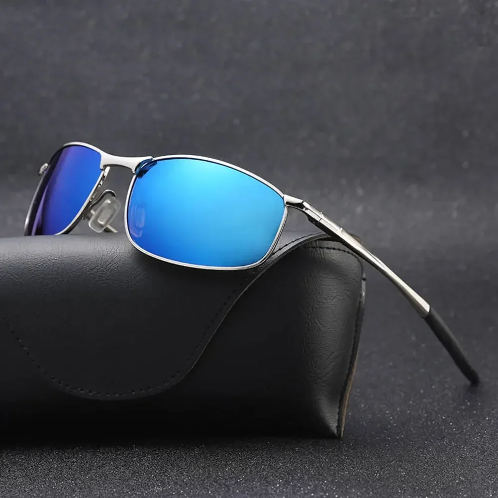 Lunettes de soleil polarisées hommes/femmes miroir de conduite lunettes de soleil monture métallique lunettes UV400 Anti-éblouissement lunettes de soleil en gros