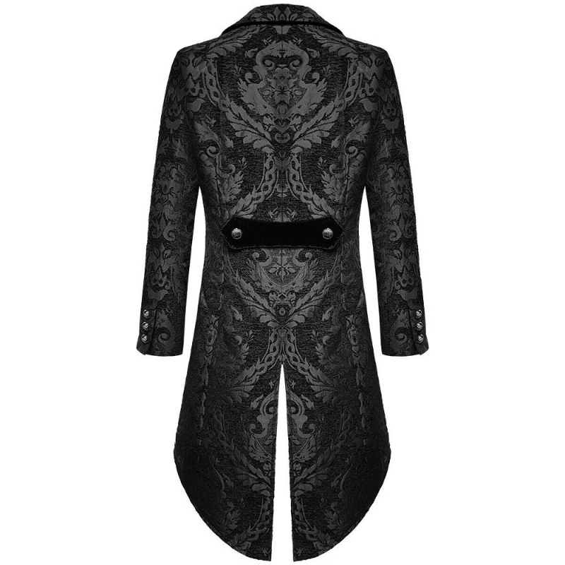 Tuxedo élégant en Jacquard doré pour hommes, manteau de queue gothique noir Vintage pour hommes, veste pour hommes de spectacle sur scène de fête de vacances, 2026