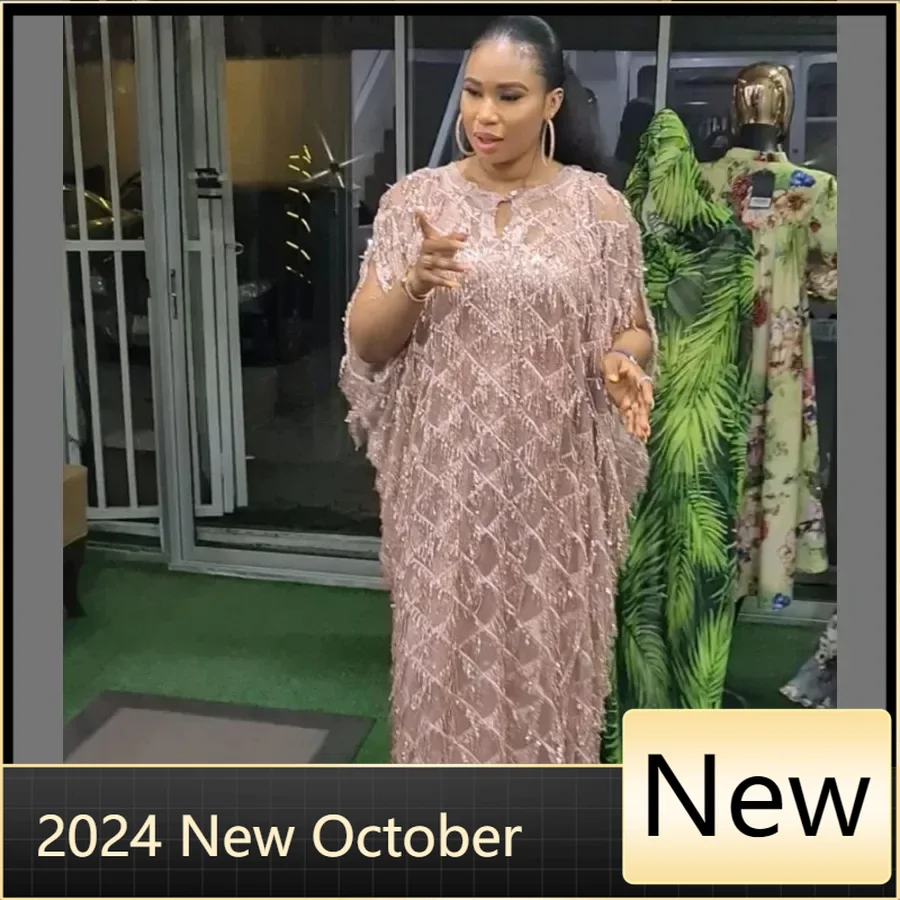 Robe de maman africaine personnalisée, mode de luxe, qualité, bretelles à paillettes brillantes + jupe intérieure
