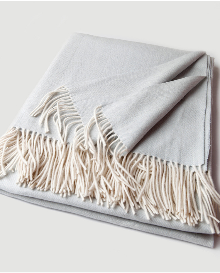 Naizaiga 10% cachemire 90% laine vert bleu clair grand châle pour femme couverture BK2