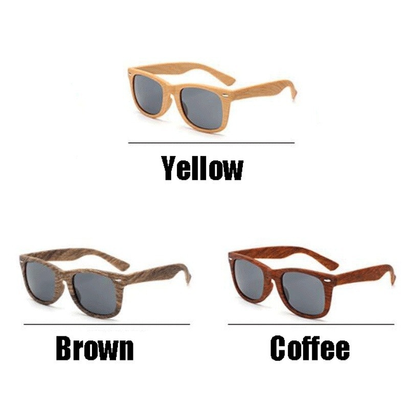 Lunettes de soleil rétro Vintage pour hommes et femmes, couleur bois, mode été, Grain de bois
