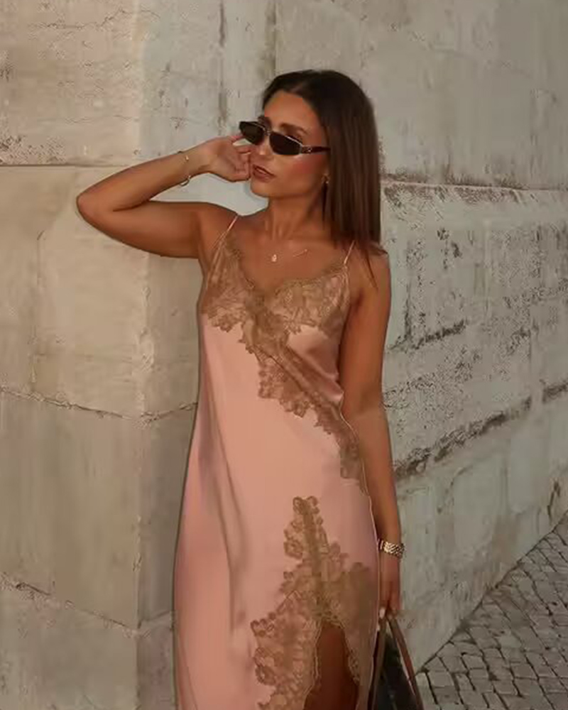 Robe pour femme 2026 Nouvelle collection Printemps-Été, robe midi asymétrique en satin texturé, chic et originale