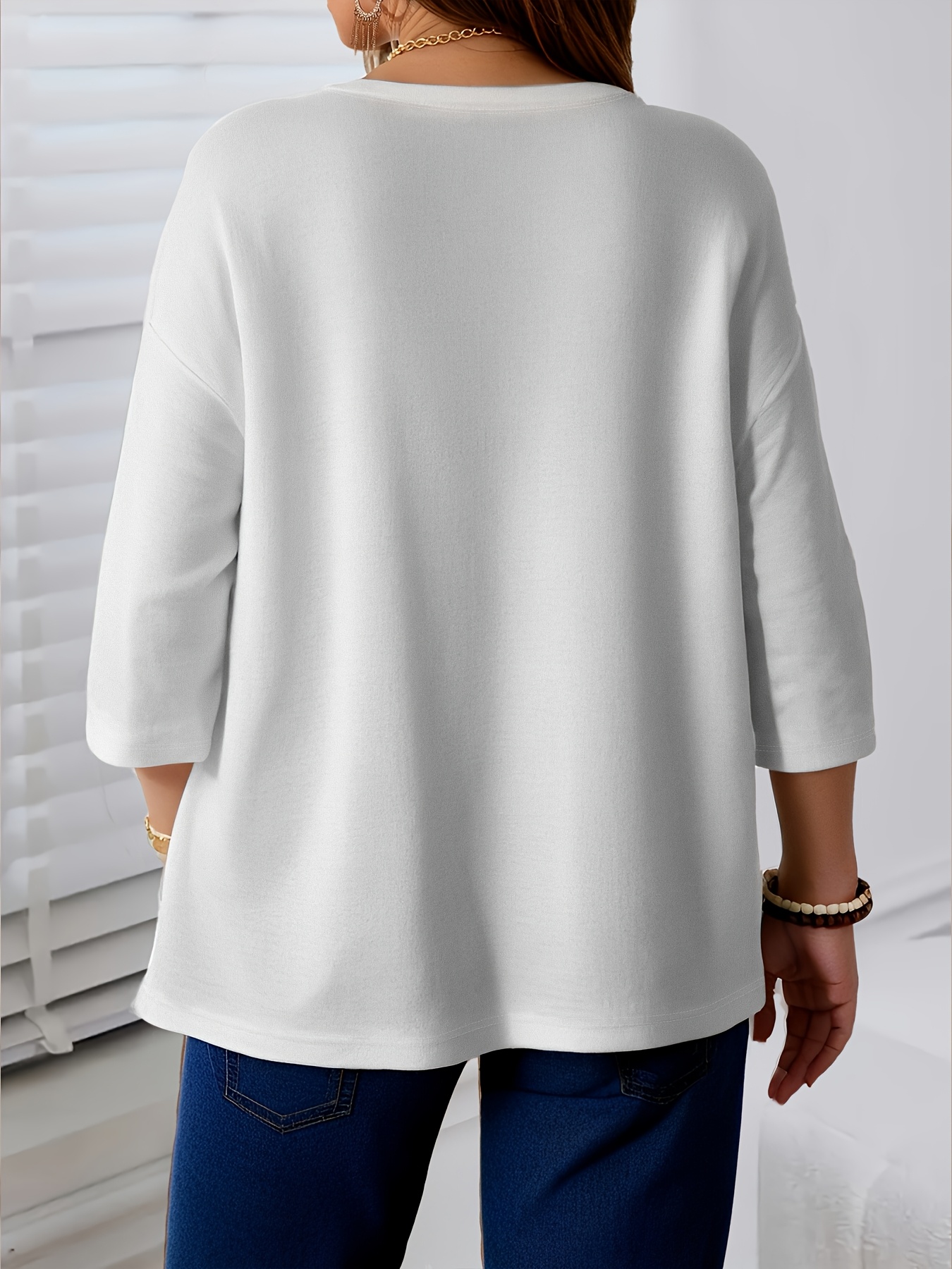 Cardigan ouvert sur le devant pour femme grande taille, veste décontractée légère à manches 3/4, mode superposée de couleur unie.